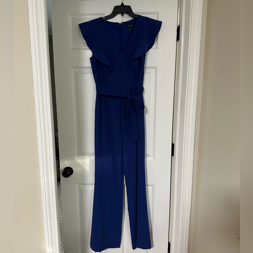 Tahari Royal Blue Jumpsuit with pockets! Size 8